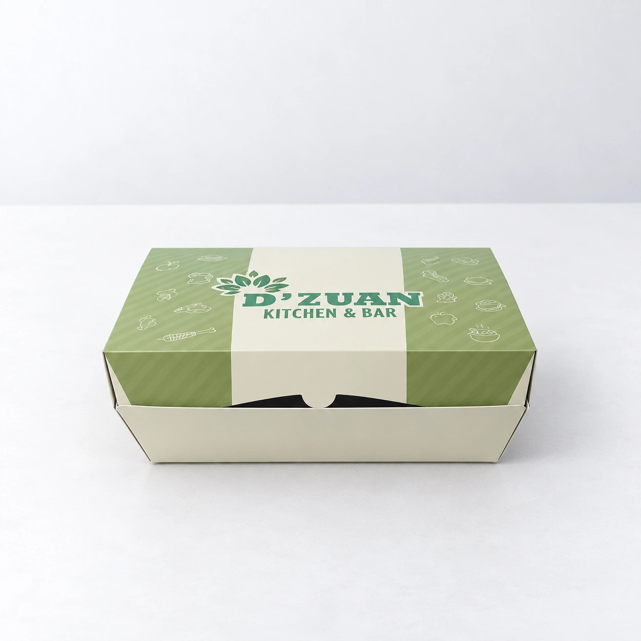 Paper Lunch Box Custom tampak depan