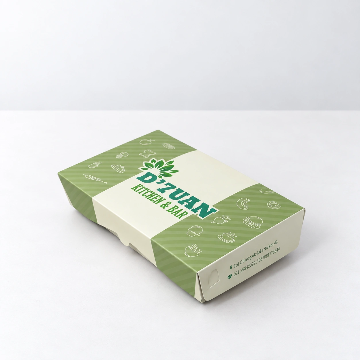 Paper Lunch Box Custom tampak samping