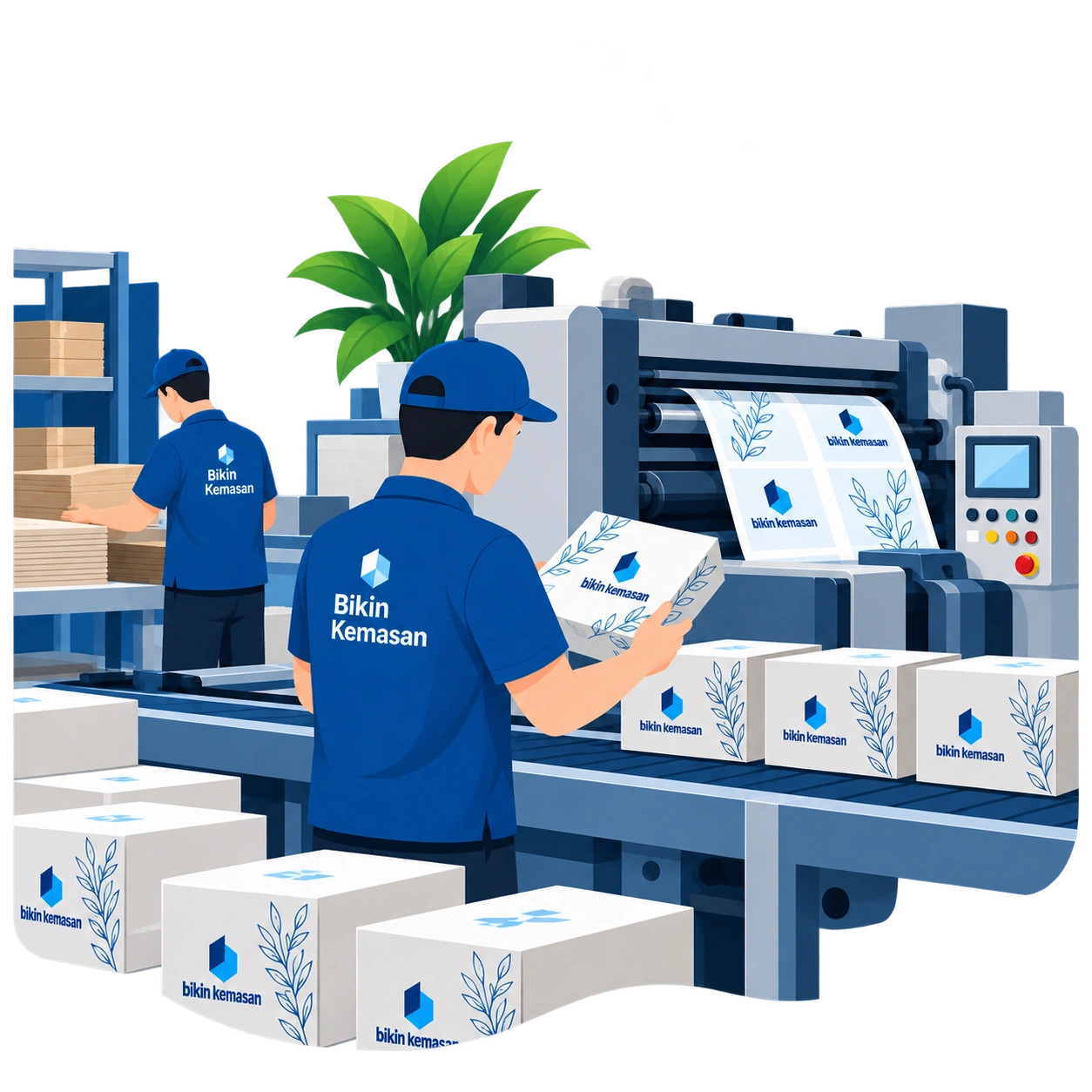 Ilustrasi proses produksi kemasan