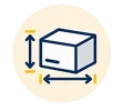 ikon cara ukura box kemasan